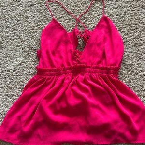 Vibrant Pink Strappy Top Express